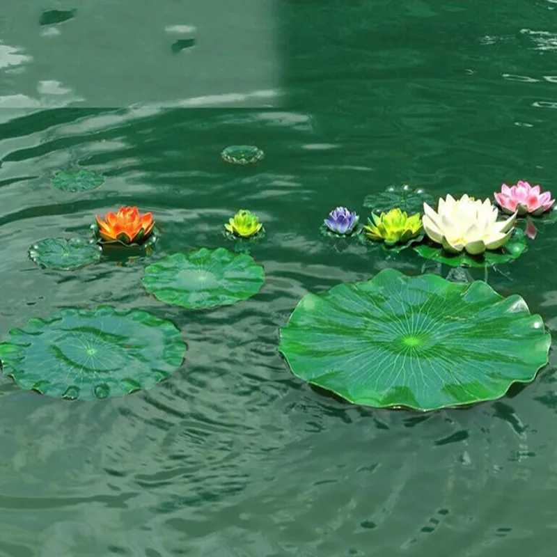 

Dia 28 CM Artificial PE Lotus Leaf DIY Wedding Home Pool Decoration Water Lily Green Leaves Supplies 40 Pcs