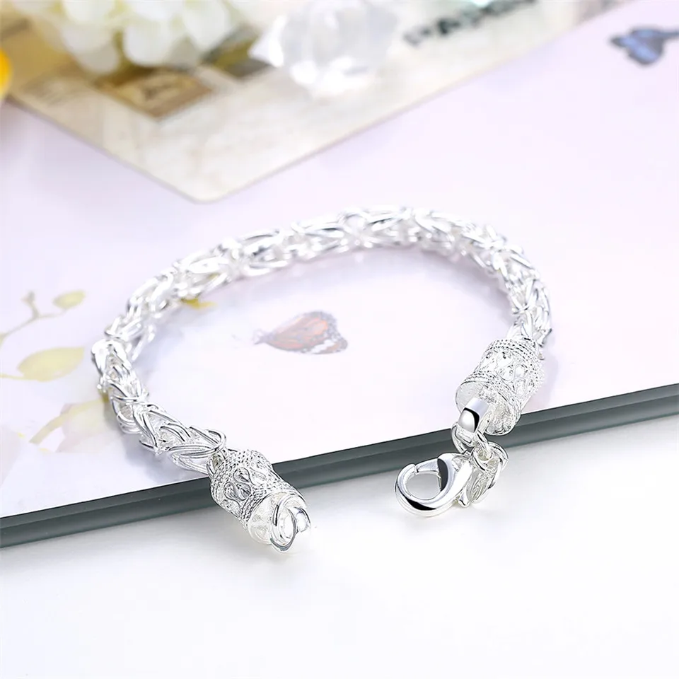 2024 High Quality Hot Selling 925 Sterling Silver Lobster Clasp Bracelet For Women Men Fashion Wedding Engagement Jewelry Gifts