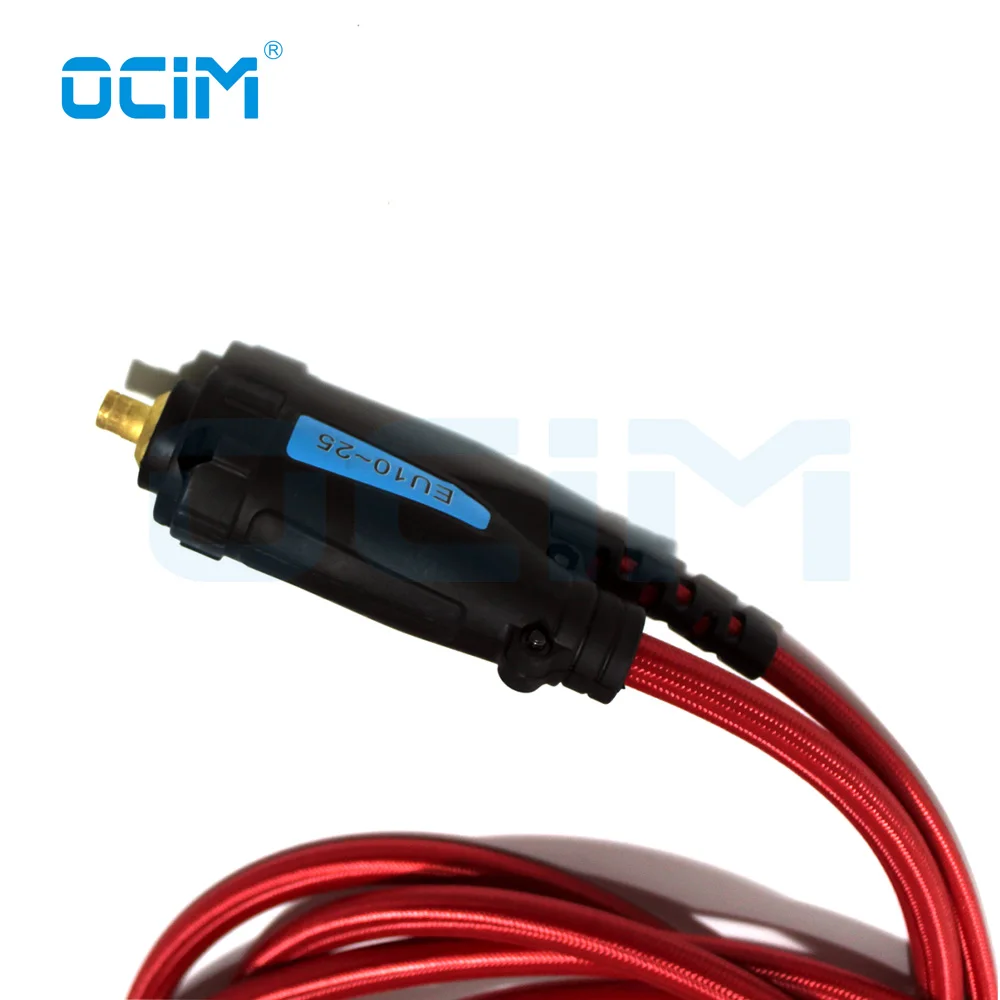 Tig Welding Torch WP9F  WP9 WP9V WP9FV 8M Red With 10-25 Euro  Connector