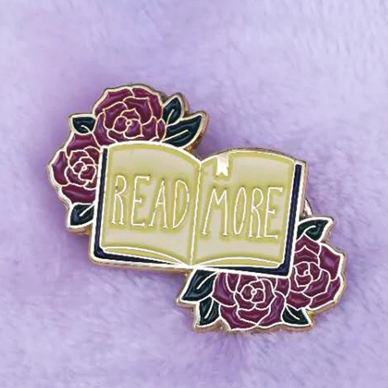 Leer más libro esmalte pin solapa sombrero Geek chic regalo de moda para profesor de librerista