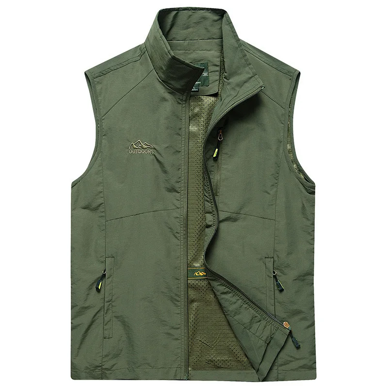 

Men's Casual Outdoor Vest Jackets Quickdry Breathable Multi-pockets Mesh Waistcoat Fishing Reporter Director Photographer Colete