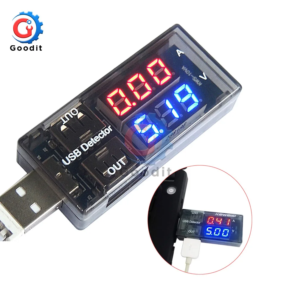 LED Digital Dual USB Port Current Voltage Charging Test Detector Tester Battery Doctor Meter Monitor Voltmeter Ammeter Charger