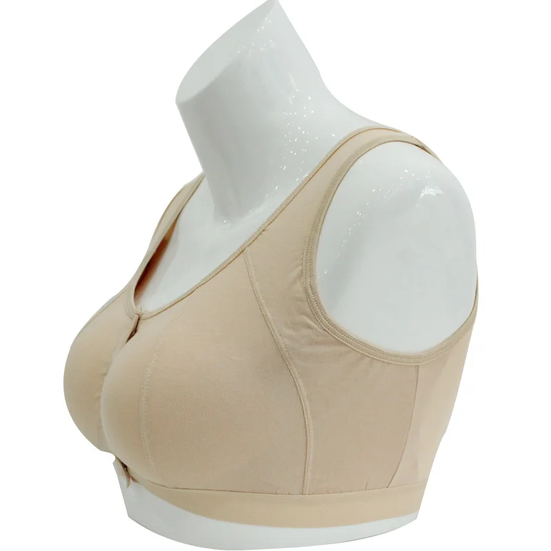 Soutien-gorge de mastectomie avec poches fermeture frontale, Lingerie en coton grande taille pour femmes après chirurgie, insertion en Silicone, 6031