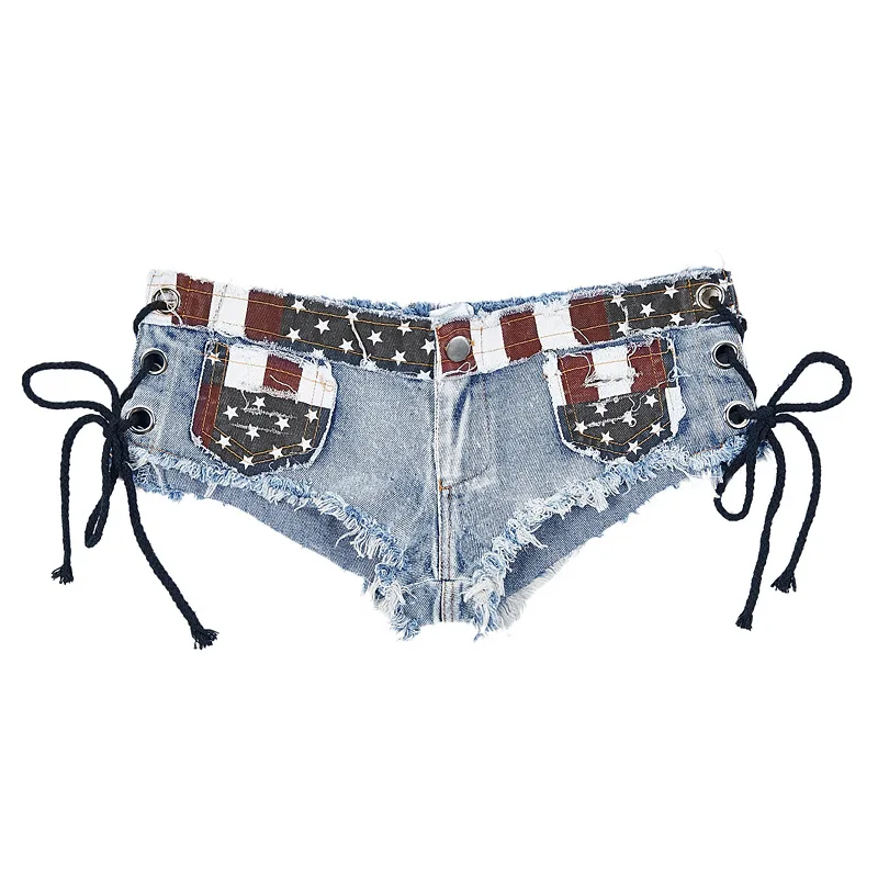 Low Waist Skinny Short Jeans Women Super Sexy Denim Shorts Buttons Ripped Booty Hot Shorts Mini Summer Bottom Nightclub Clothing