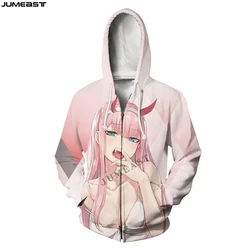 Jumeast Men Women DARLING In The FRANXX Zero Two Oversized Coat Streetwear Harajuku Casual Jacket Pullover Spring Zipper Hoodies