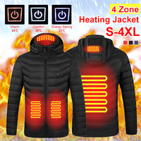 Electric Heated Jacket Long Sleeves Coat Winter Warm USB Charging Men Women Thermal Warm Waterproof Outdoor Sports Heated Vest