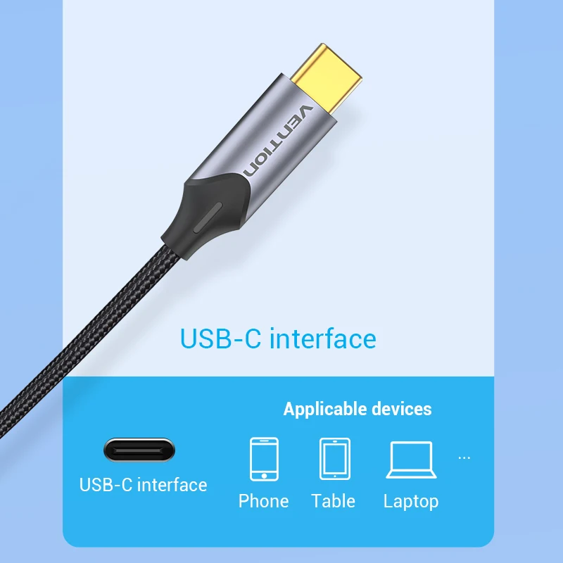 Vention-Typ C auf RCA-Kabel, Y-Splitter für Huawei, Xiaomi, Laptop-Lautsprecher, Verstärker, TV-Buchse, USB-Kabel, 2 m