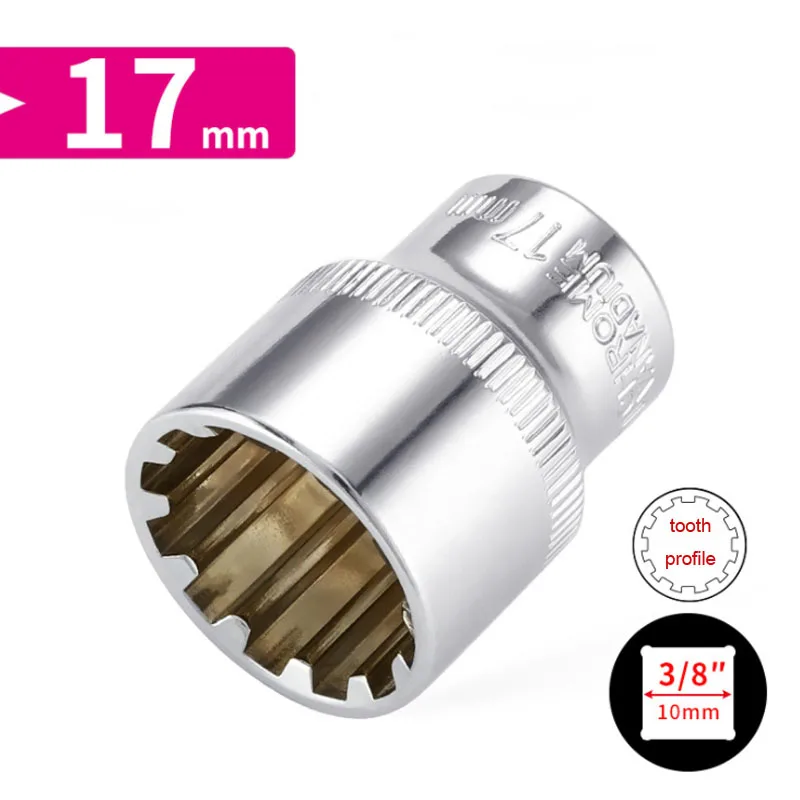 3/8 "Drive 12 Point Douille Courte Bit 6-24mm Cliquet Enroulé 12 Dents Douille Enroulée CR-V Ensemble De Soccket pour Voiture Auto Réparation Outil À Main