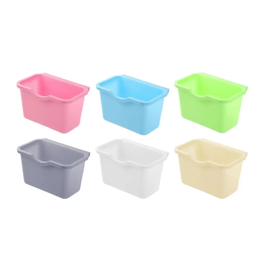 1PC Kitchen Cabinet Door Plastic Basket Hanging Trash Garbage Trash Can Waste Can Bin Holder Desktop Box Storage