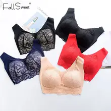 Women lace wireless bras plus size #6