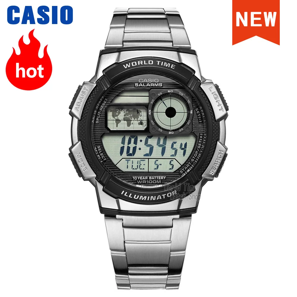 Casio Uhr für Männer 10 Jahre Batterie Uhr Männer führte digitale 100m wasserdichte Quarz Sport Militär Männer Uhr Uhr Relogio AE-1000W