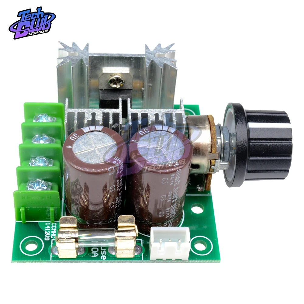 10A Auto PWM DC Motor Speed Controller Regulator Governor with Knob Switch 12V-40V 32V Volt Regulator Dimmer 400W Board Module