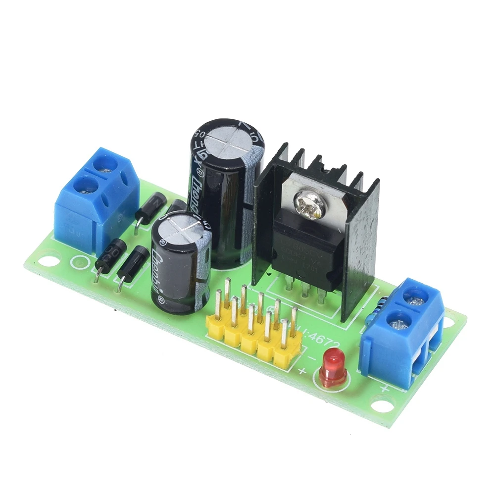 TZT 1/3PCS L7805 LM7805 Step-Down-Konverter-Platine 7,5V-20V zu 5V Regler Buck-Stromversorgungsmodul für Arduino – Detail 5