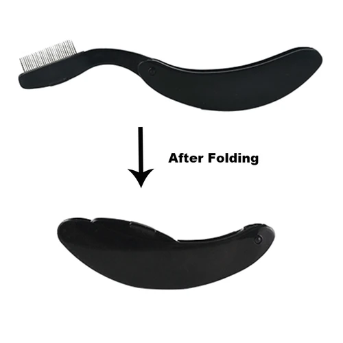 Imagen 2 del producto Peine rizador de pestañas, separador de pestañas, cosméticos, accesorios, herramientas de maquillaje, peine de cejas, rizador de pestañas plegable, 1 ud.
