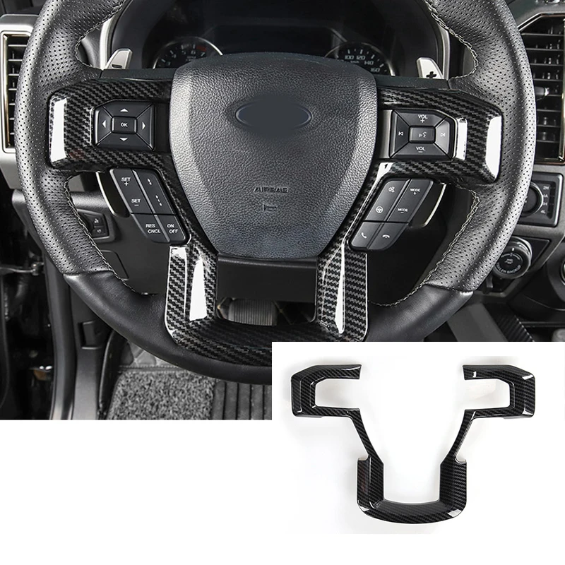 For 2017-2019 Ford F150 Raptor 2018 Pickup Truck ABS Carbon Fiber Interior Mouldings Trim Grain Central Console Panel Cover