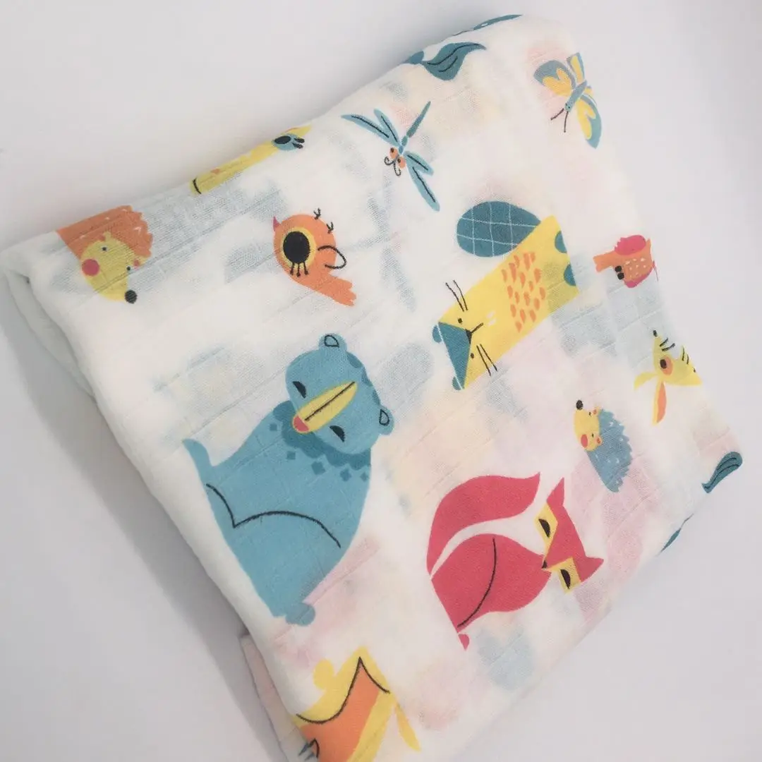 Baby Muslin Swaddle Blankets 70%bamboo + 30%cotton Baby Blanket Newborn Bath Towel Muslin Diaper