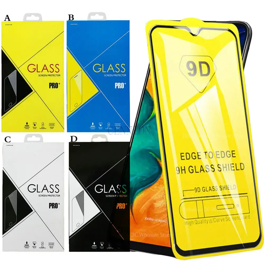 9D Full Cover Tempered Glass Screen Protector for iPhone 13 12 mini 5.4 pro 6.1 max 6.7 XR X Xs 8 7 100pcs with border box