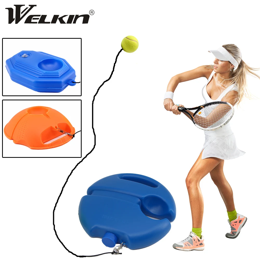 WELKIN Heavy Duty Tennis Training Aids Tool Elastic Rope Ball Practice Self-Duty Rebound Tennis Trainer Partner Sparring Device