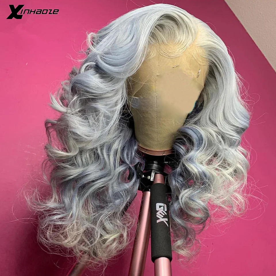 Silver Grey Deep Part 13x6 Lace Front Human Hair Wigs For Black Women Brazilian Hair Free Part Loose Wave 13x4 Lace Front Wigs