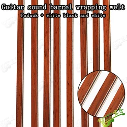 20 pcs padauk+WH+BK+WH guitar Binding Inlay Body Project Purfling Strip Guitar Bass Ukulele Accessories wood