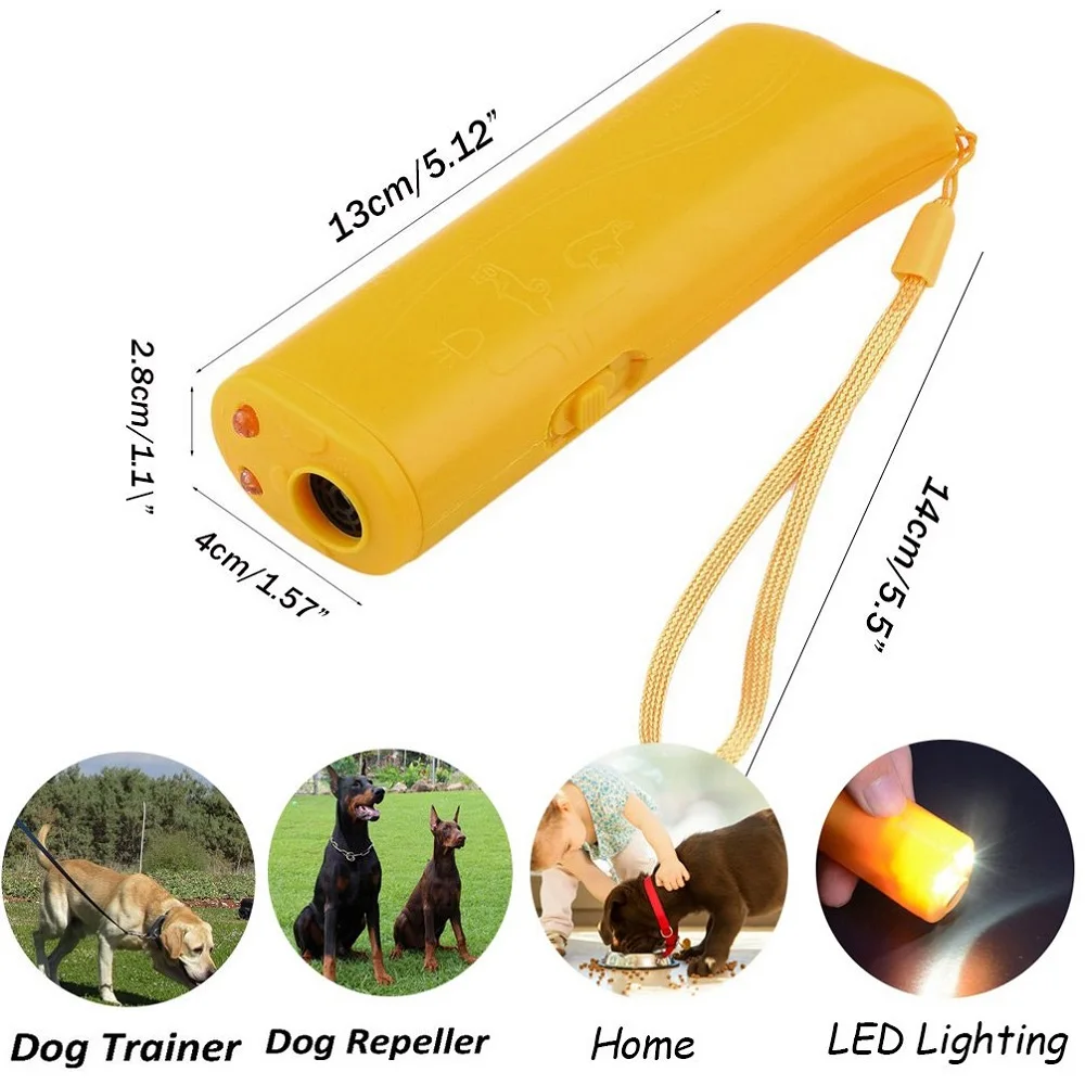 Pet Dog Repeller Anti Barking Stop Bark Training Device Single/Double Head Trainer LED Ultrasonic Anti Barking Pets Supplies