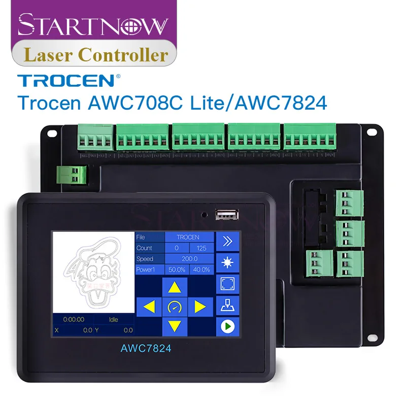 Imagem -06 - Cartão do Sistema de Controle do Cnc de Anywells Awc708c Lite para Peças do Equipamento do Laser Trocen Awc7824 Placa Controlador do Laser do Co2