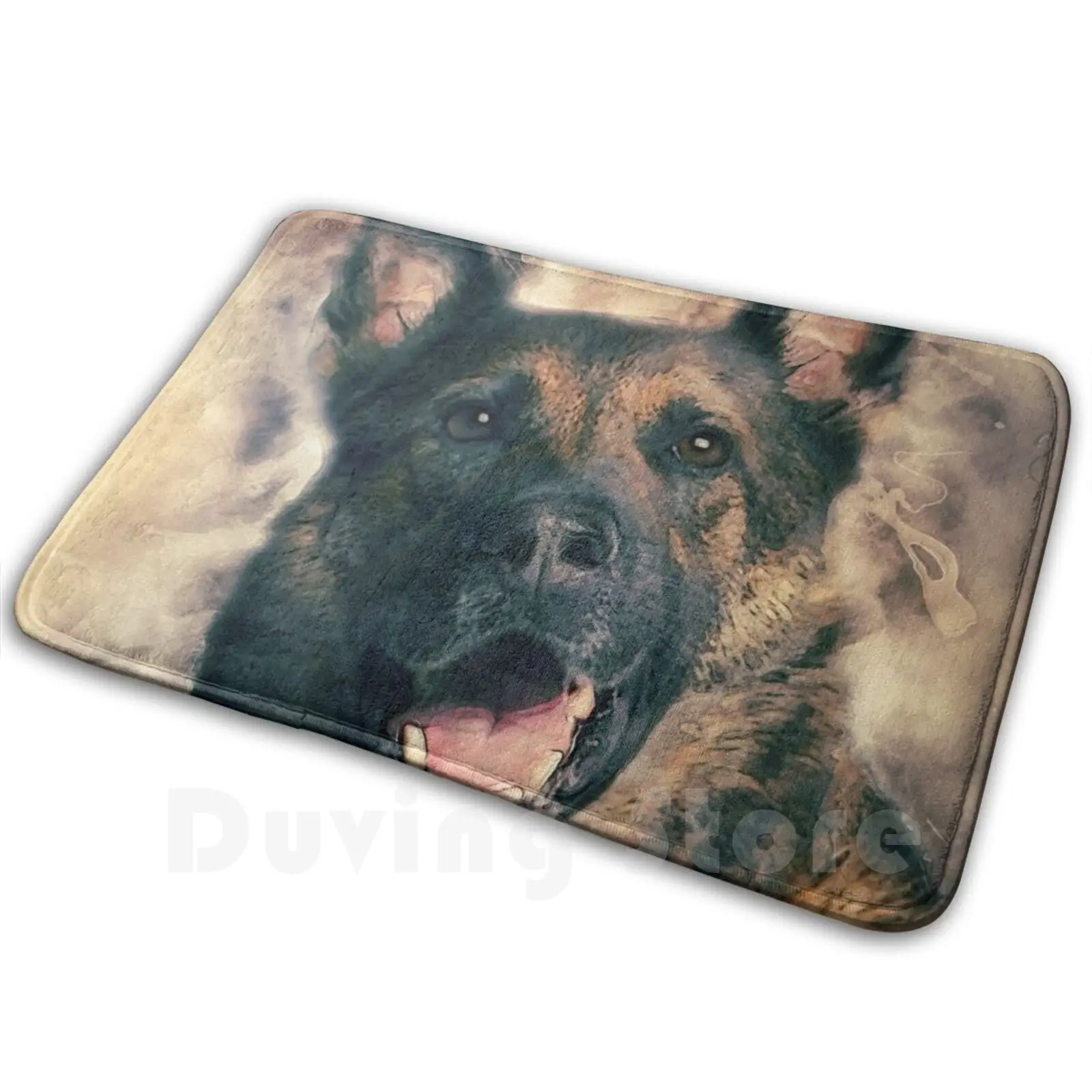 Working German Shepherd Dog Gsd-Watercolor Mat Rug Carpet Anti-Slip Floor Mats Bedroom Gsd German Shepherd German Shepherd