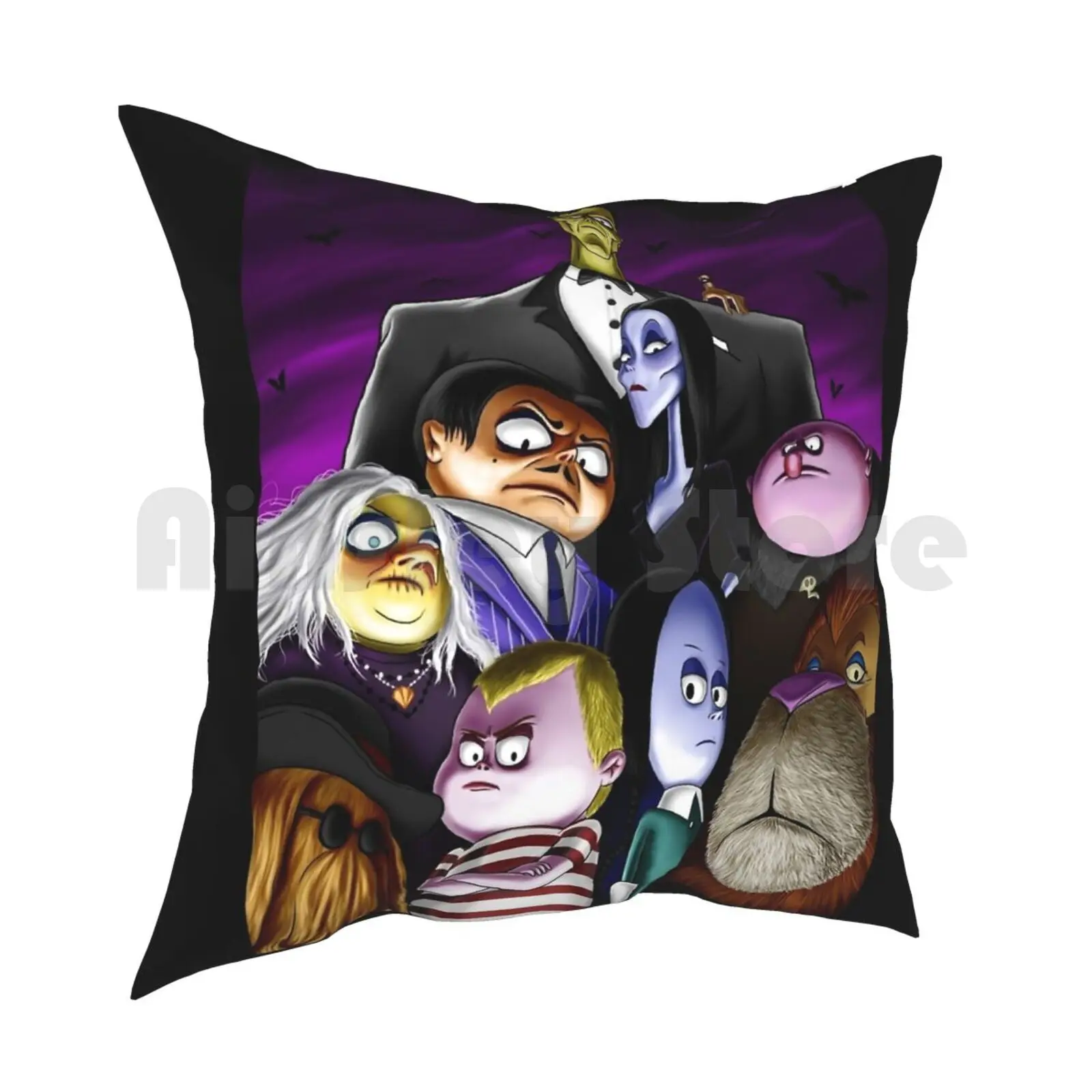 Portrait Pillow Case Printed Home Soft DIY Pillow cover The Halloween Kids Cartoons Movies Wednsday Pugsley Thing Uncle