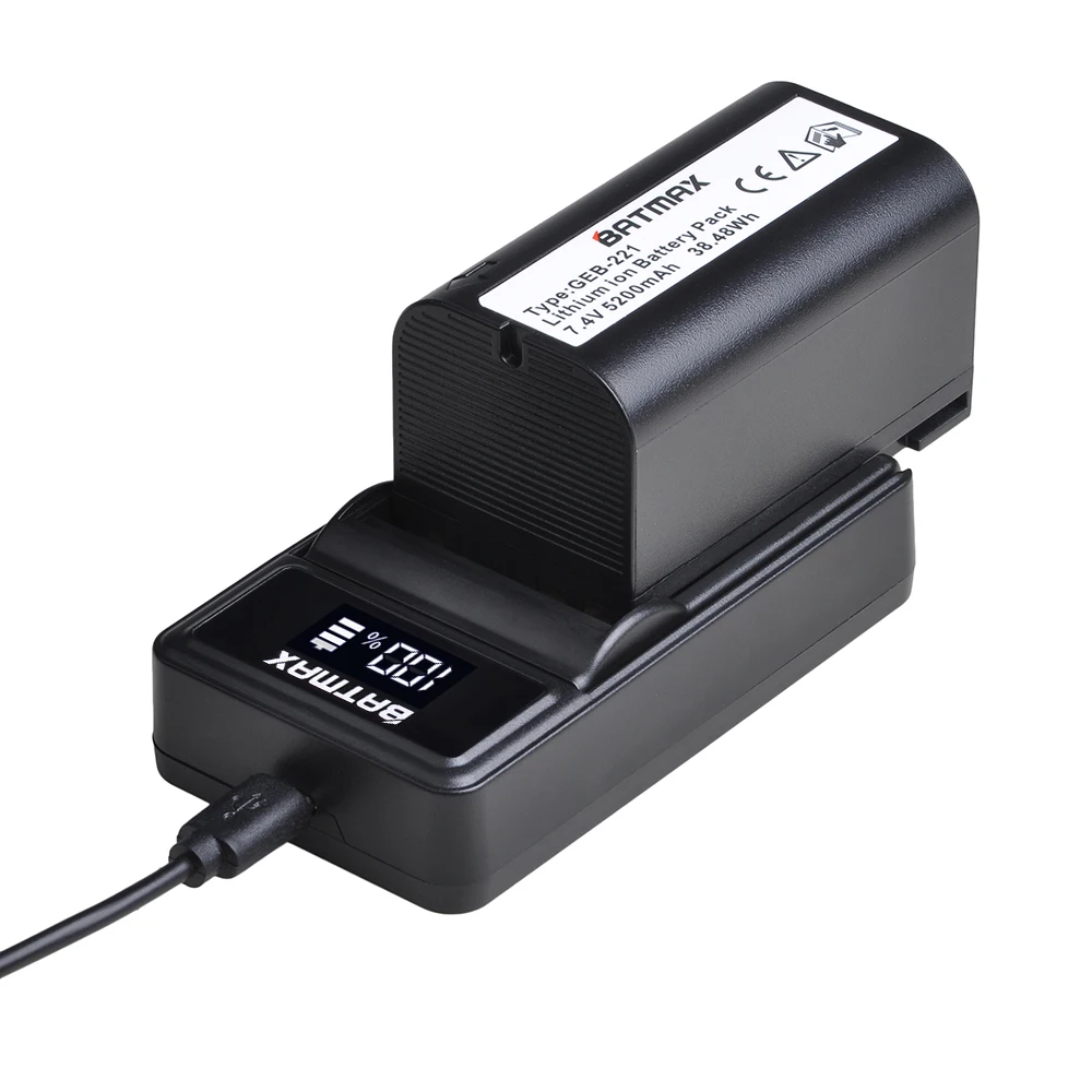 Batmax GEB221 GPS بطارية + LED شاحن ل TC1200 TPS1200 GPS900 GRX1200 GS20 بايبر 200 RX900 بايبر 100/200 الليزر ، ATX1200 GPS1200