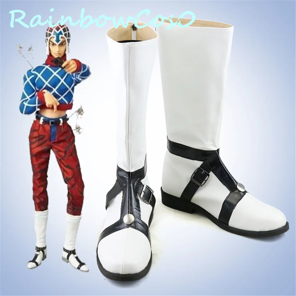 RainbowCos0 Cosplay Shoes 조조의 기묘한 모험 Part5 Vento Aureo GUIDO MISTA 부츠 게임 Anime Halloween