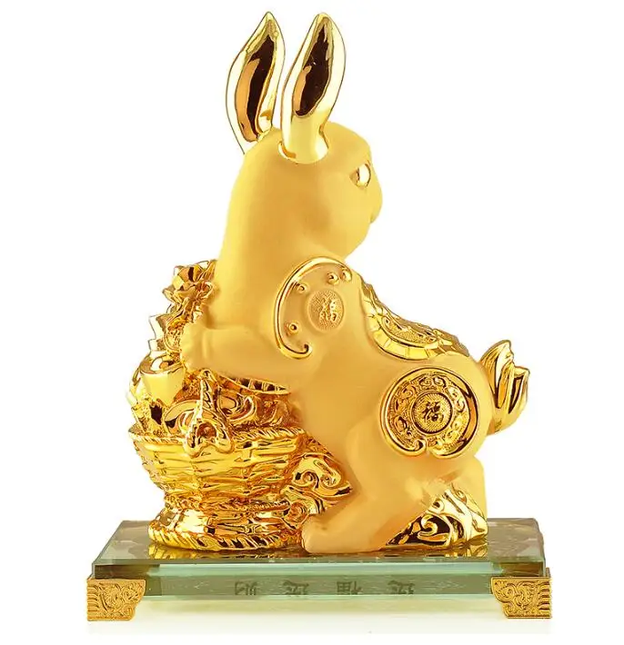 

Resin Zodiac Rabbit Fortune Rabbit Living Room Crafts Office Decoration