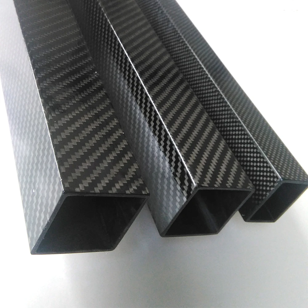 1Pcs 3K Full Carbon Fiber Square Tube  Plain Matte Length 500mm SurfaceHigh Strength OD25mm 28mm 30mm 32mm 34mm 35mm 36mm 40mm