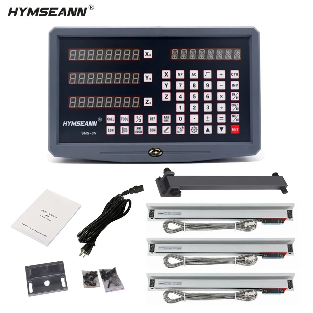 Kit de Readout Digital com Escala Linear Máquina de Torno de Fresagem Sns3v Dro Codificador de Deslocamento Ac110v Display 220v Peças 01000 mm