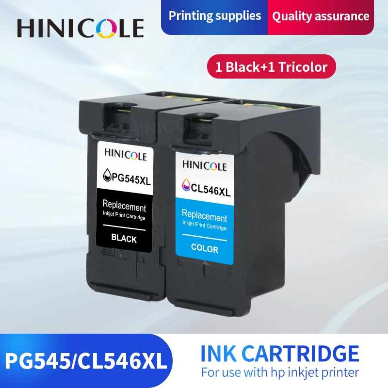 HINICOLE 2PK Ink Cartridge Replacement For Canon PG 545 CL 546 545XL 546XL For Deskjet Envy MG3050 MG3051 MG3052 MG3053 MX490