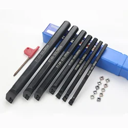 1pcs S07K-SCLCR06+1pcs S10K-SCLCR06+1pcs S12M-SCLCR06 Lathe Holder Turning Tool Boring Bar 7/10/12/16mm + 10pcs CCMT0602 Inserts