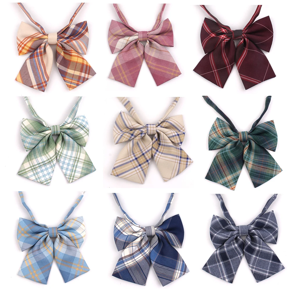 

Feminine Plaid Bowtie Casual Bow tie For Women Uniform Collar Butterf Bowknot Adult Check Bow Ties Cravats Girls Bowties