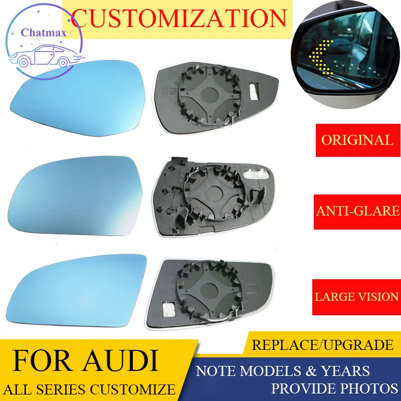 

Sideview Rear Mirror Customize For Audi All Series A3 A1 S1 S3 TT A7 A6 A8 Q3 Q5 Blue Glass Heating Turn Signal LED Large Vision