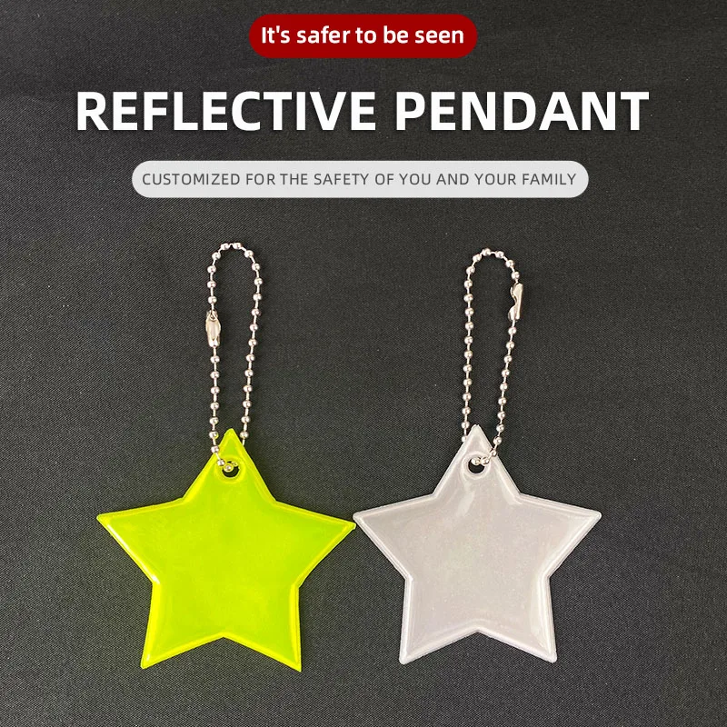 Reflexite Reflector Stars Reflective Keychain Key rings Pendant  Bag Accessories Hanger for Road Safety  600 candle lights