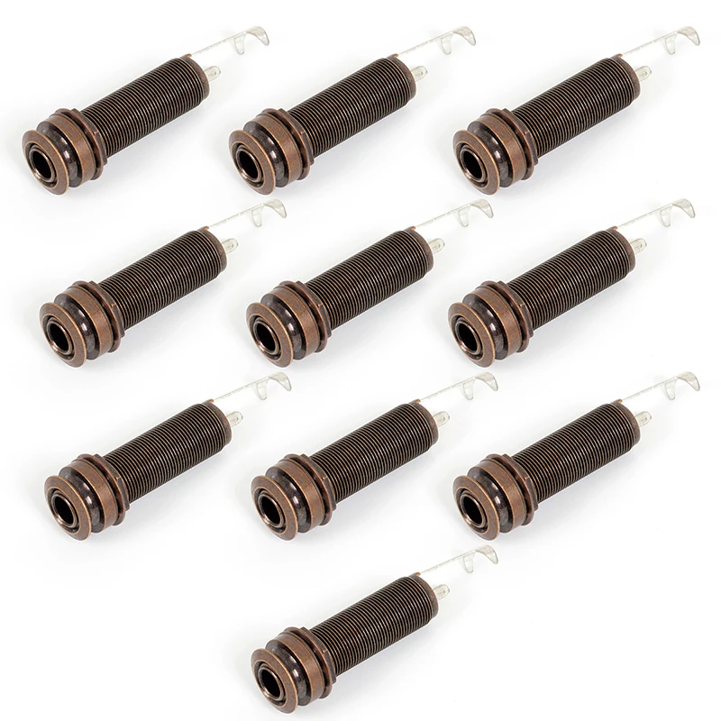 Stereo Output Jack Socket For Electric Guitar Bass Barrel 1/4” Bronze Pack of 10