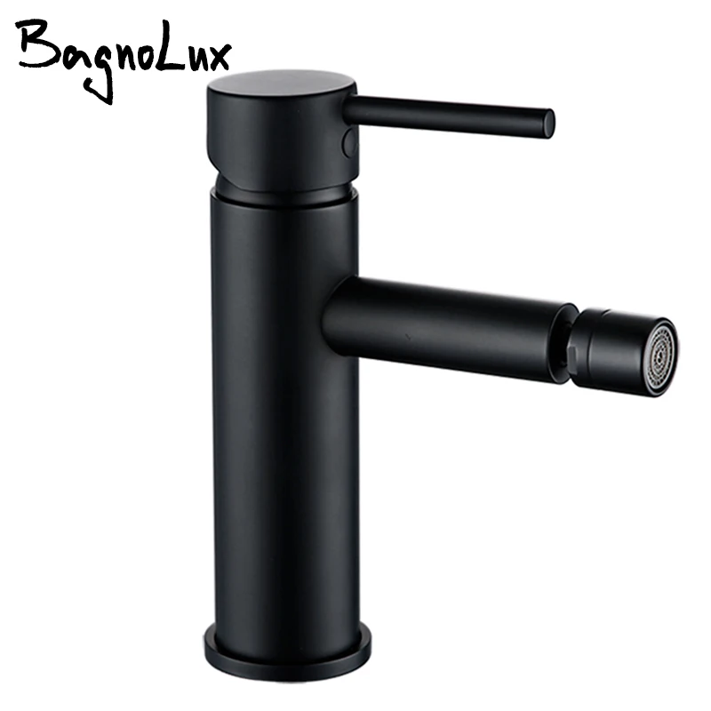 Alba Round Matte Black Bidet Mixer Tap Faucet Adjustable Aerator Anal Cleaning Bathroom Taps Single Hole Clean Small Faucet