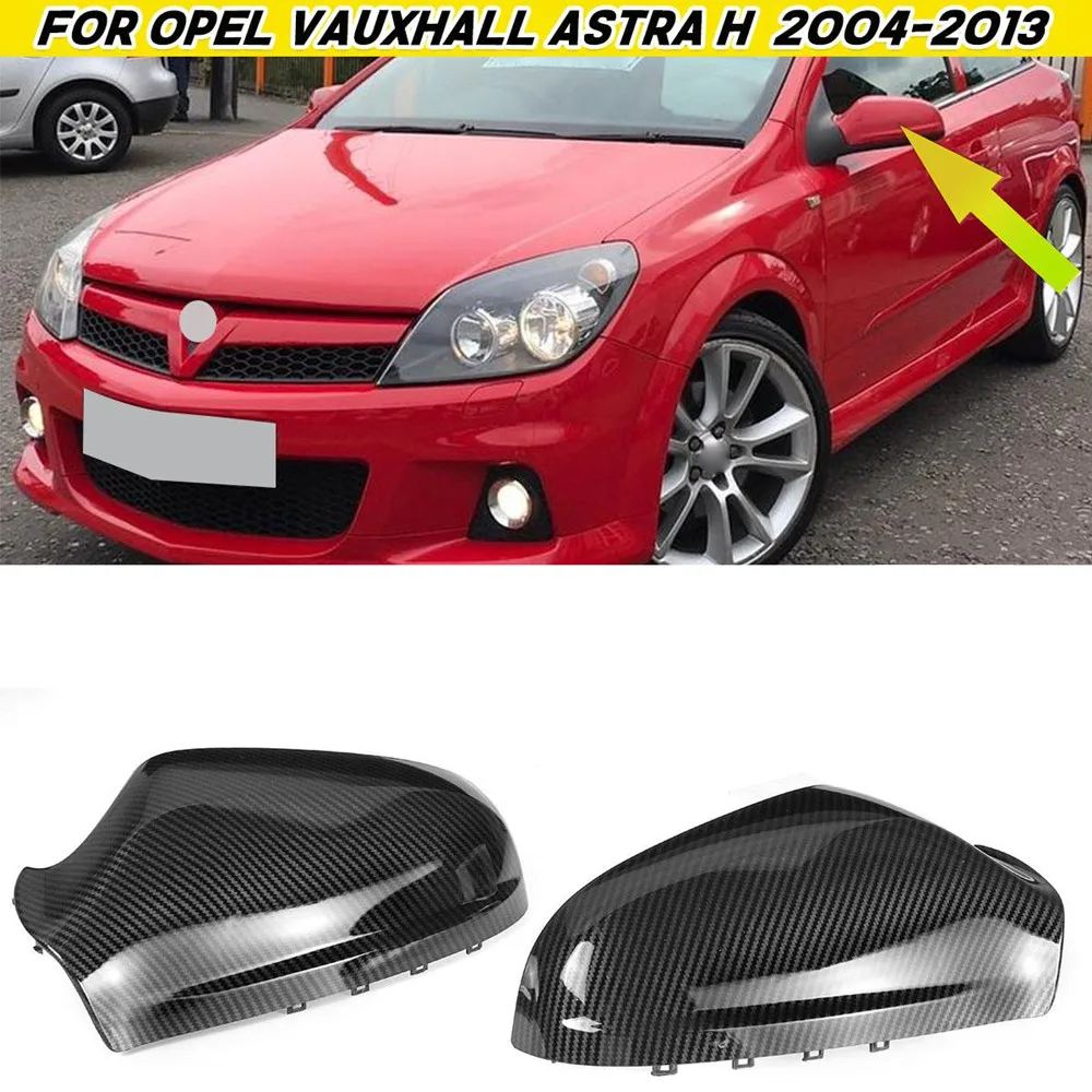 Carbon Fiber Look Car Side Door Wing Rear View Mirror Cover Rearview Mirror Cover For Opel For Vauxhall For Astra H 2004-2009