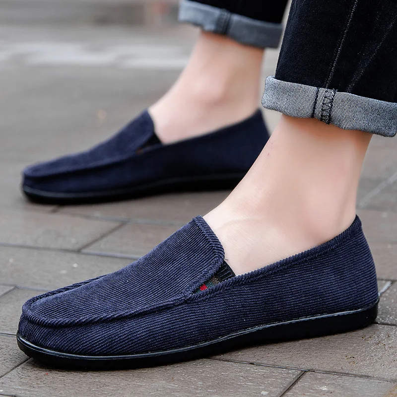 New Men Loafers Shoes Brand Fashion Soft Man Moccasins Loafers Canvas Slip-On Casual Shoes Men Outdoor Walking Men Footwear hn6h