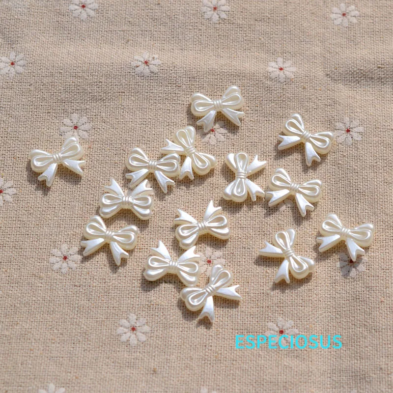 Beige Color Bowknot Spacer 19MM Cute Bow ABS Pearl Beads For Earring Making Departments ABS Pendants Jewelry Making Accessory