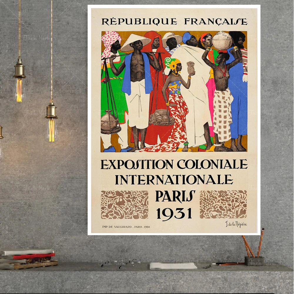 Reprint of a 1931 Vintage French exhibition Poster for works by International Artists