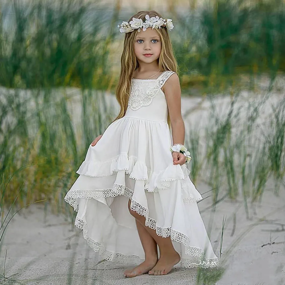 

Custom Chiffon Lace Sleeveless Kids Formal Wear Birthday Christmas Girls Pageant Baby Children Party Dress Flower Girls Dresses