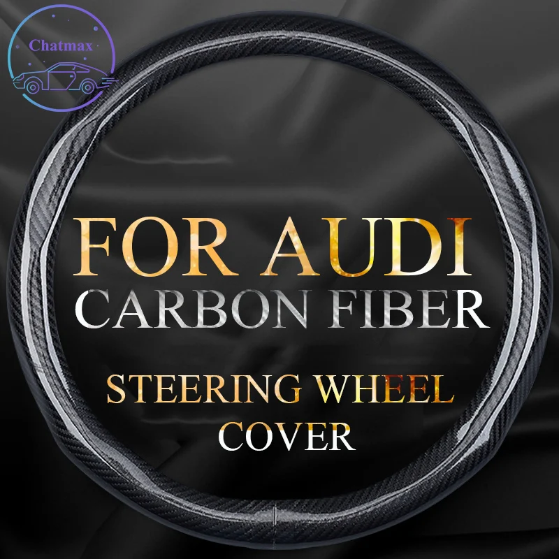 

Carbon Fiber steering wheel cover Universal For Audi A4 A6 A3 A5 A7 A8 Q2L Q3 Q5L Q7 RS TT Anti-slip Fit All Season