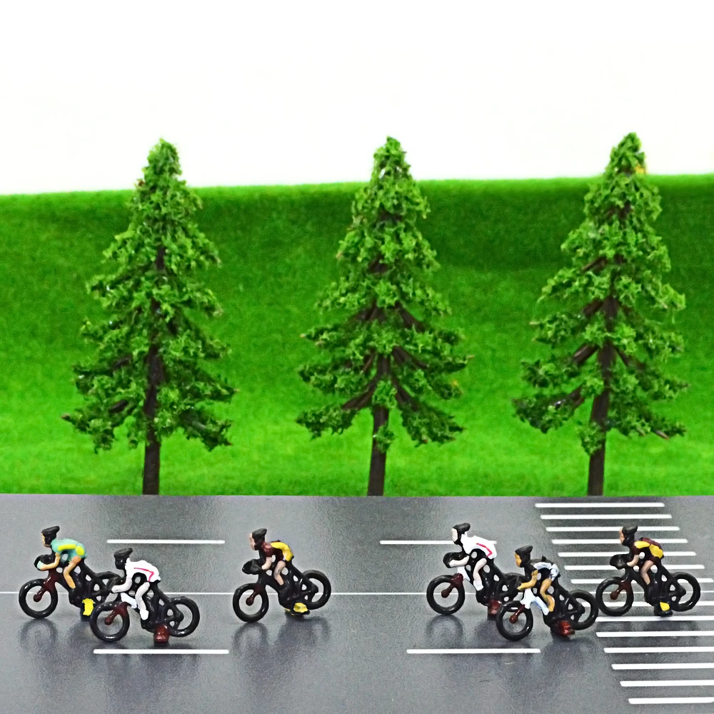 Random 3/6/12Pcs HO Scale 1:87 Cyclists Miniature Rider People Model For DIY Building Sand Table Scene Materials Diorama Kits