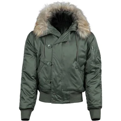 Mens Winter N2B puffer jacket men canada coat military fur hood warm trench camouflage tactical bomber army korean parka