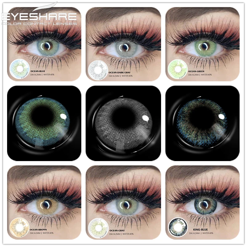 EYESHARE Color Contact Lenses OCEAN Series Colored Lenses for Eyes Cosmetic Contacts Lenses Eye Color Beauty Makeup for Eyes