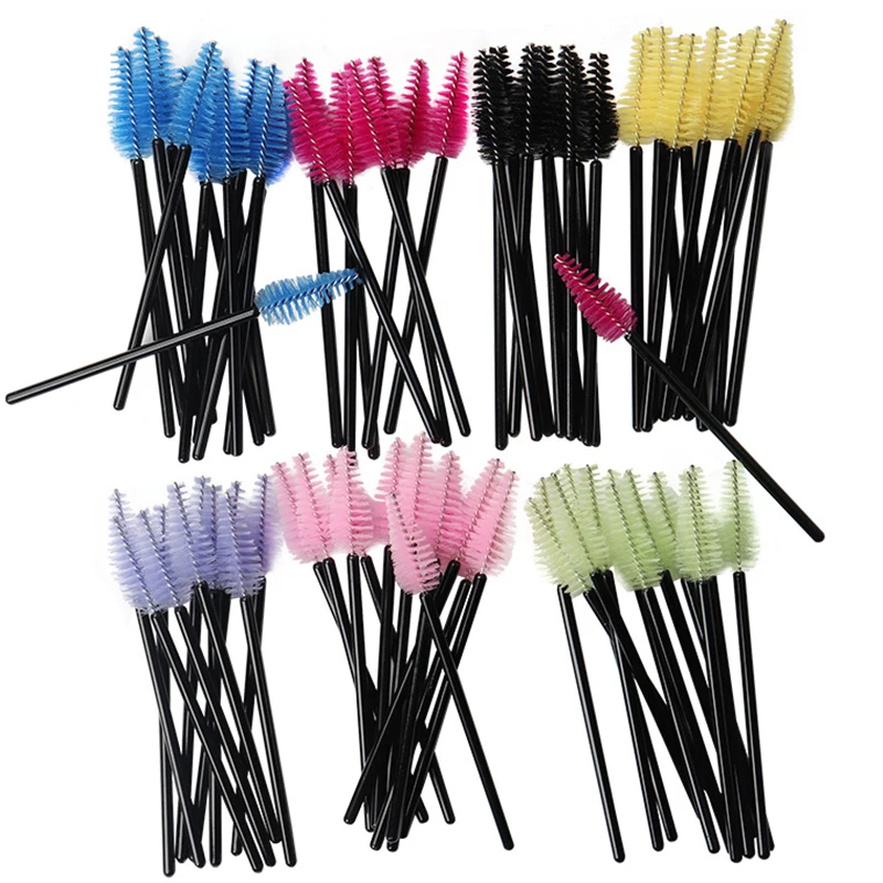 50pcs Eyelash Eyebrow Brush Water Drop Shape Nylon Eyelash Extension Applicator Lashes Makeup Brushes Beauty Tools Mascara Wand